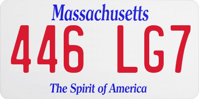 MA license plate 446LG7