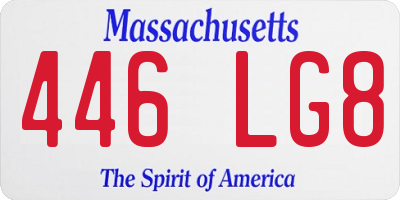 MA license plate 446LG8