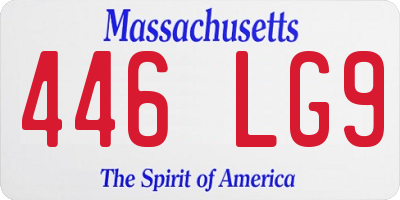 MA license plate 446LG9