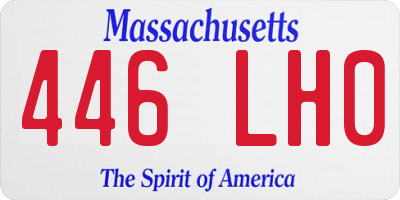 MA license plate 446LH0
