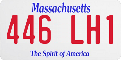 MA license plate 446LH1