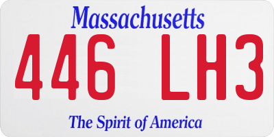 MA license plate 446LH3
