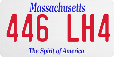 MA license plate 446LH4