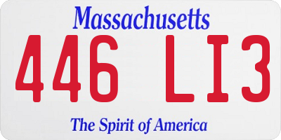 MA license plate 446LI3