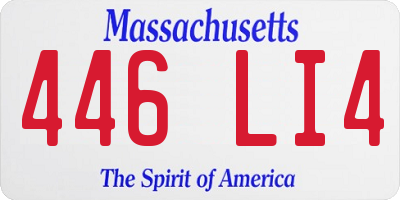 MA license plate 446LI4