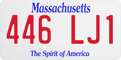 MA license plate 446LJ1
