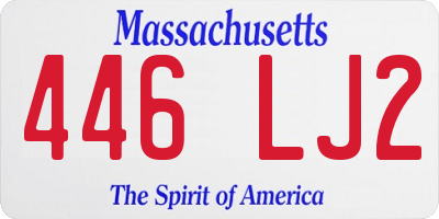 MA license plate 446LJ2