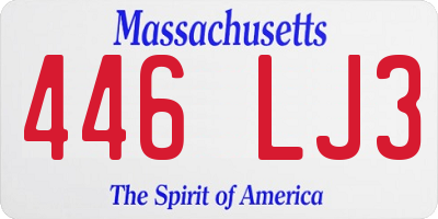 MA license plate 446LJ3