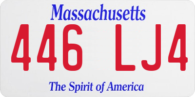 MA license plate 446LJ4