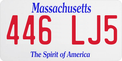 MA license plate 446LJ5