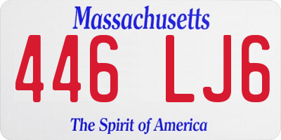 MA license plate 446LJ6