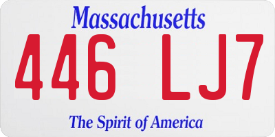 MA license plate 446LJ7