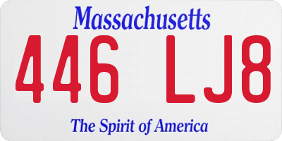 MA license plate 446LJ8