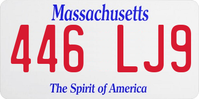 MA license plate 446LJ9