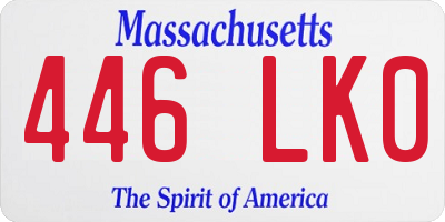 MA license plate 446LK0