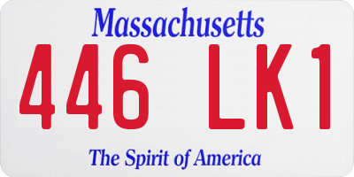 MA license plate 446LK1