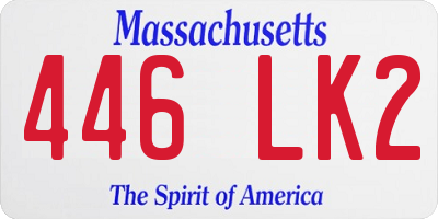 MA license plate 446LK2