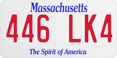 MA license plate 446LK4