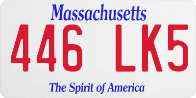 MA license plate 446LK5