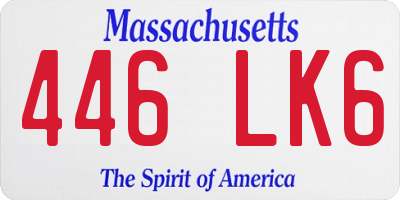 MA license plate 446LK6