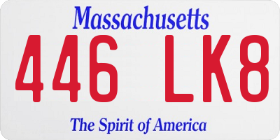 MA license plate 446LK8