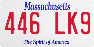 MA license plate 446LK9