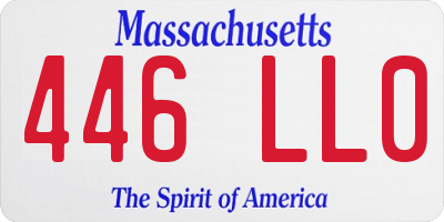 MA license plate 446LL0