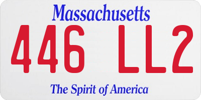 MA license plate 446LL2