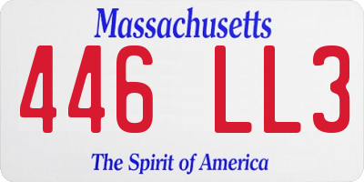 MA license plate 446LL3