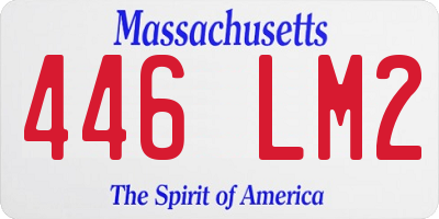 MA license plate 446LM2