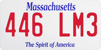 MA license plate 446LM3