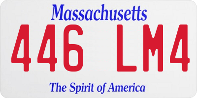 MA license plate 446LM4