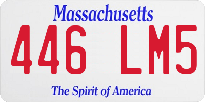 MA license plate 446LM5