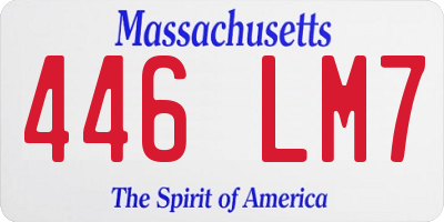 MA license plate 446LM7