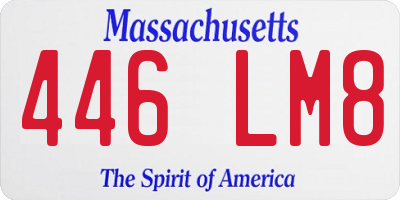 MA license plate 446LM8