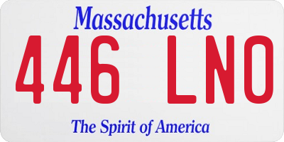 MA license plate 446LN0