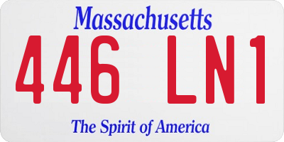 MA license plate 446LN1