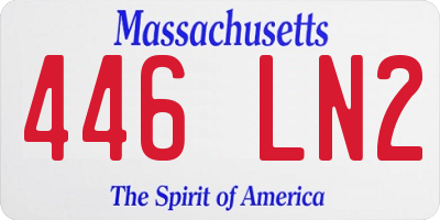 MA license plate 446LN2