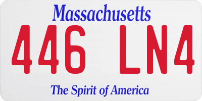 MA license plate 446LN4