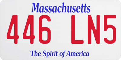 MA license plate 446LN5