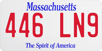 MA license plate 446LN9