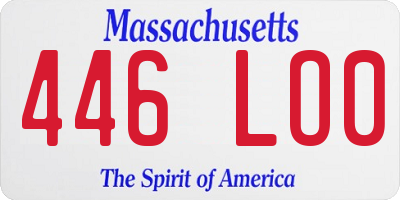 MA license plate 446LO0