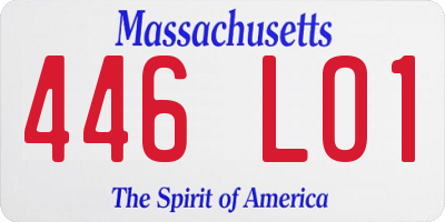 MA license plate 446LO1