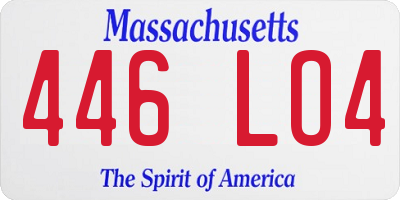 MA license plate 446LO4
