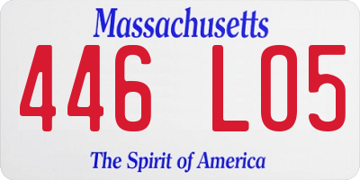 MA license plate 446LO5