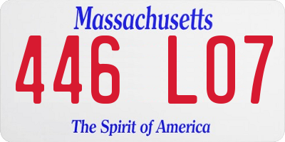 MA license plate 446LO7
