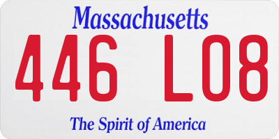 MA license plate 446LO8