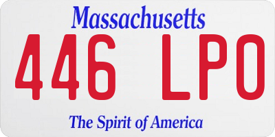 MA license plate 446LP0