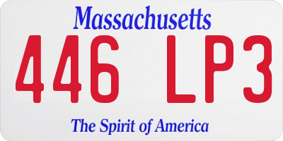 MA license plate 446LP3
