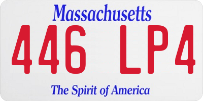 MA license plate 446LP4